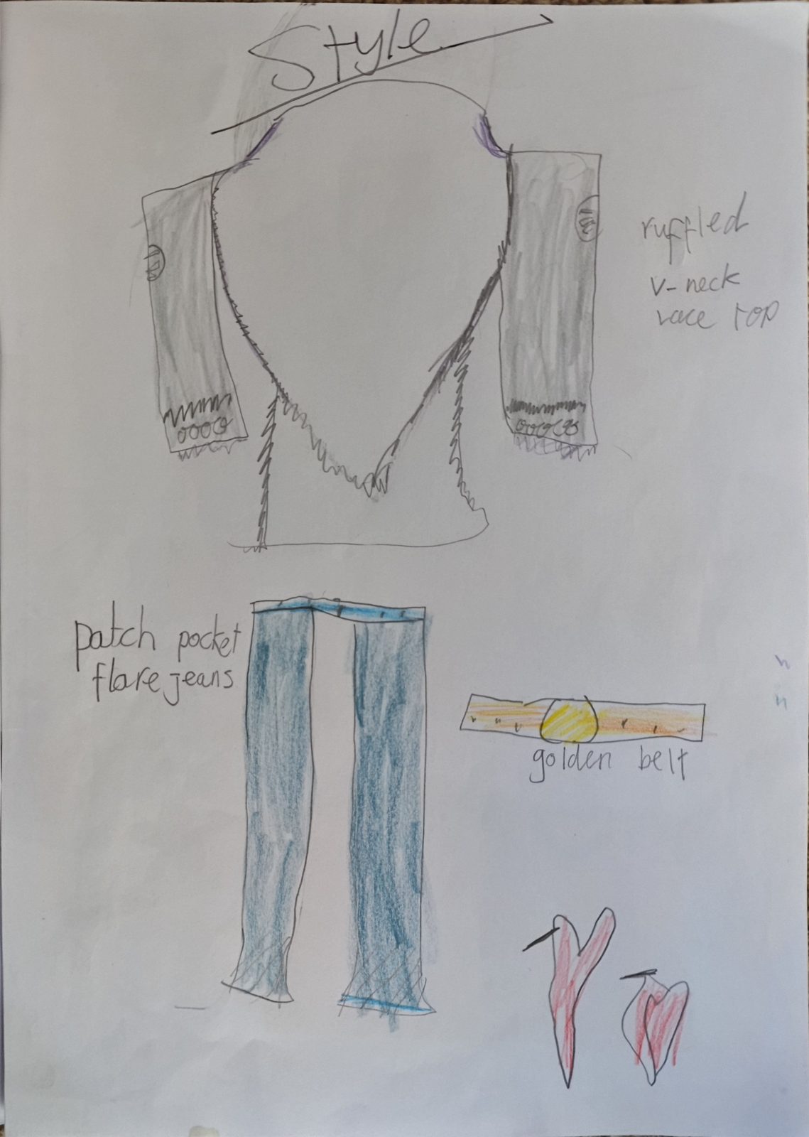 An original sketchbook page from the Style collection