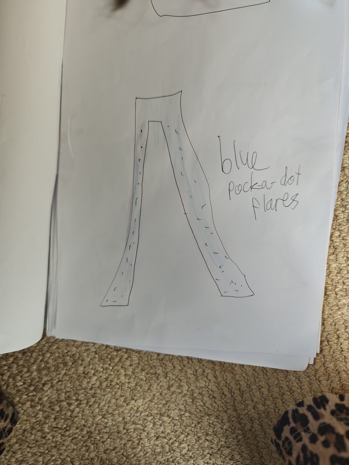 Amelie's original drawing for Blue Polka Flare