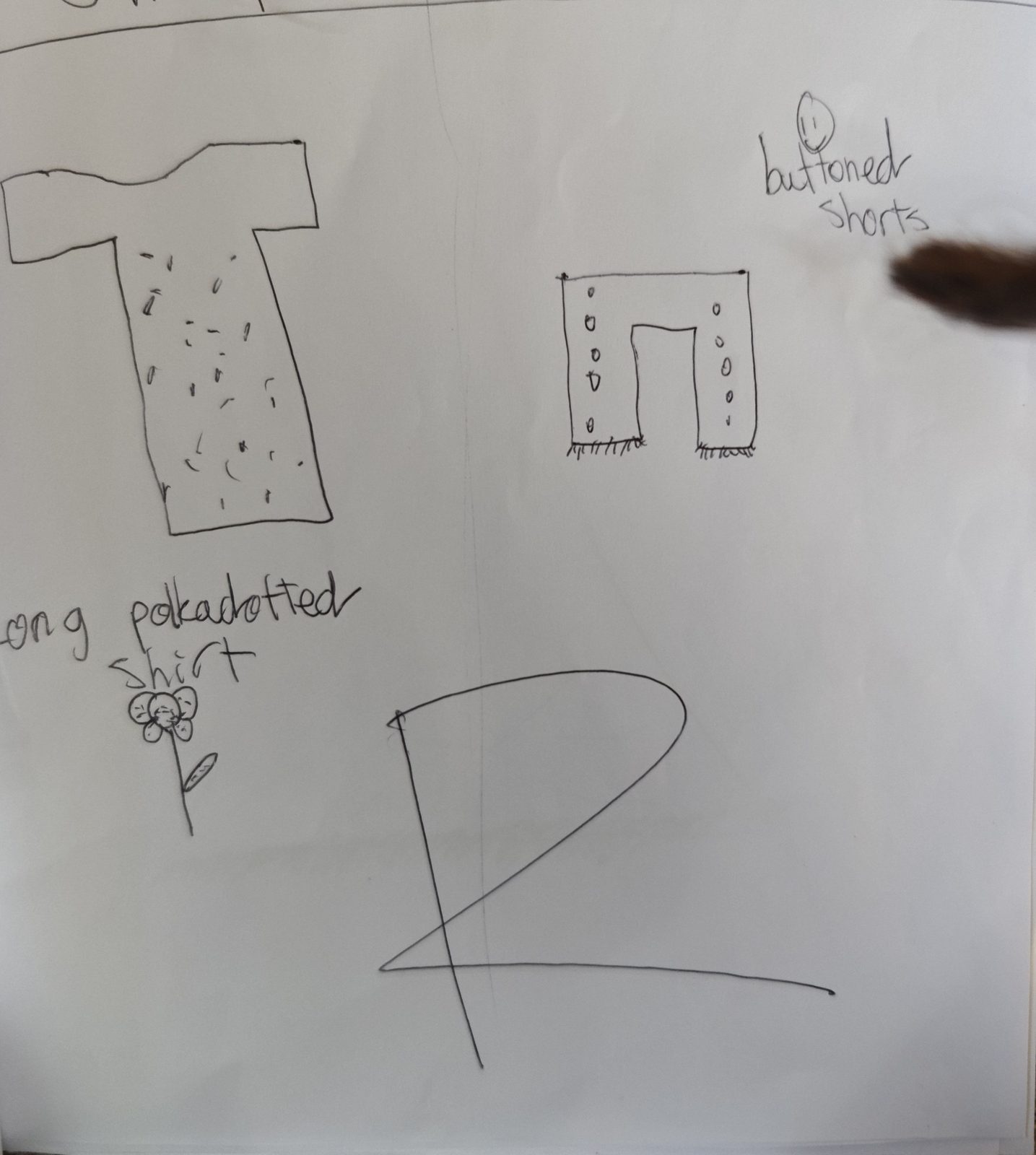 Amelie's original drawing for Buttoned Short